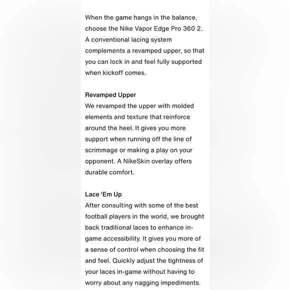 Nike Vapor Edge Pro 360 2 Football Cleats Men’s Size 16 White Silver DA5456-100 - Picture 11 of 11